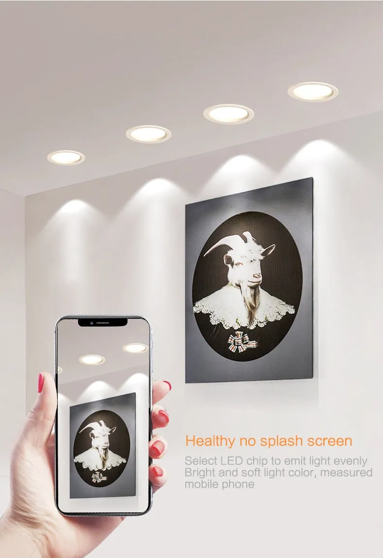 10PCS Waterproof LED Downlight 7W 9W 12W 15W 18W Recessed Round LED Ceiling Lamp AC220V-240V LED Spot Lighting Indoor LED Lamp
