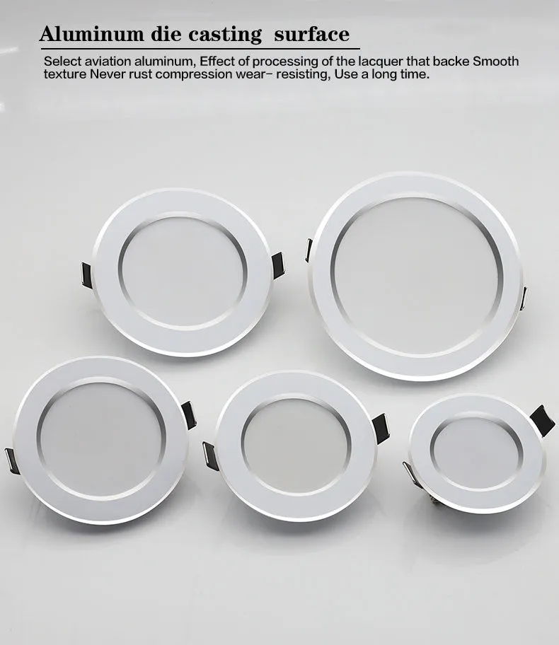 10PCS Waterproof LED Downlight 7W 9W 12W 15W 18W Recessed Round LED Ceiling Lamp AC220V-240V LED Spot Lighting Indoor LED Lamp