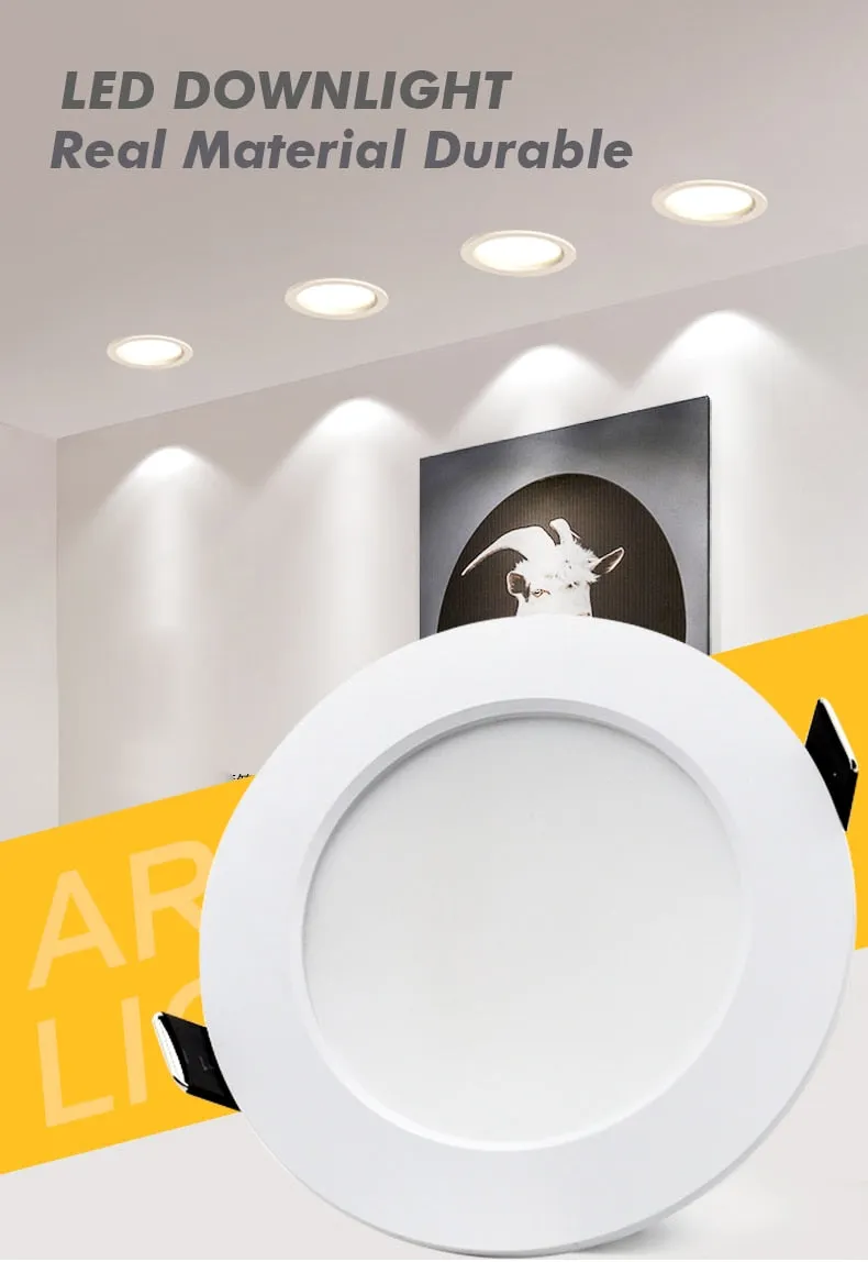 10PCS Waterproof LED Downlight 7W 9W 12W 15W 18W Recessed Round LED Ceiling Lamp AC220V-240V LED Spot Lighting Indoor LED Lamp
