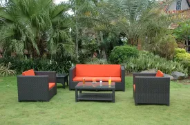 Aesthetic 4-Piece Sofa Seat Set in Teak Radiates Stature, A Fusion of Deep Seat Comfort & Tailored Design.