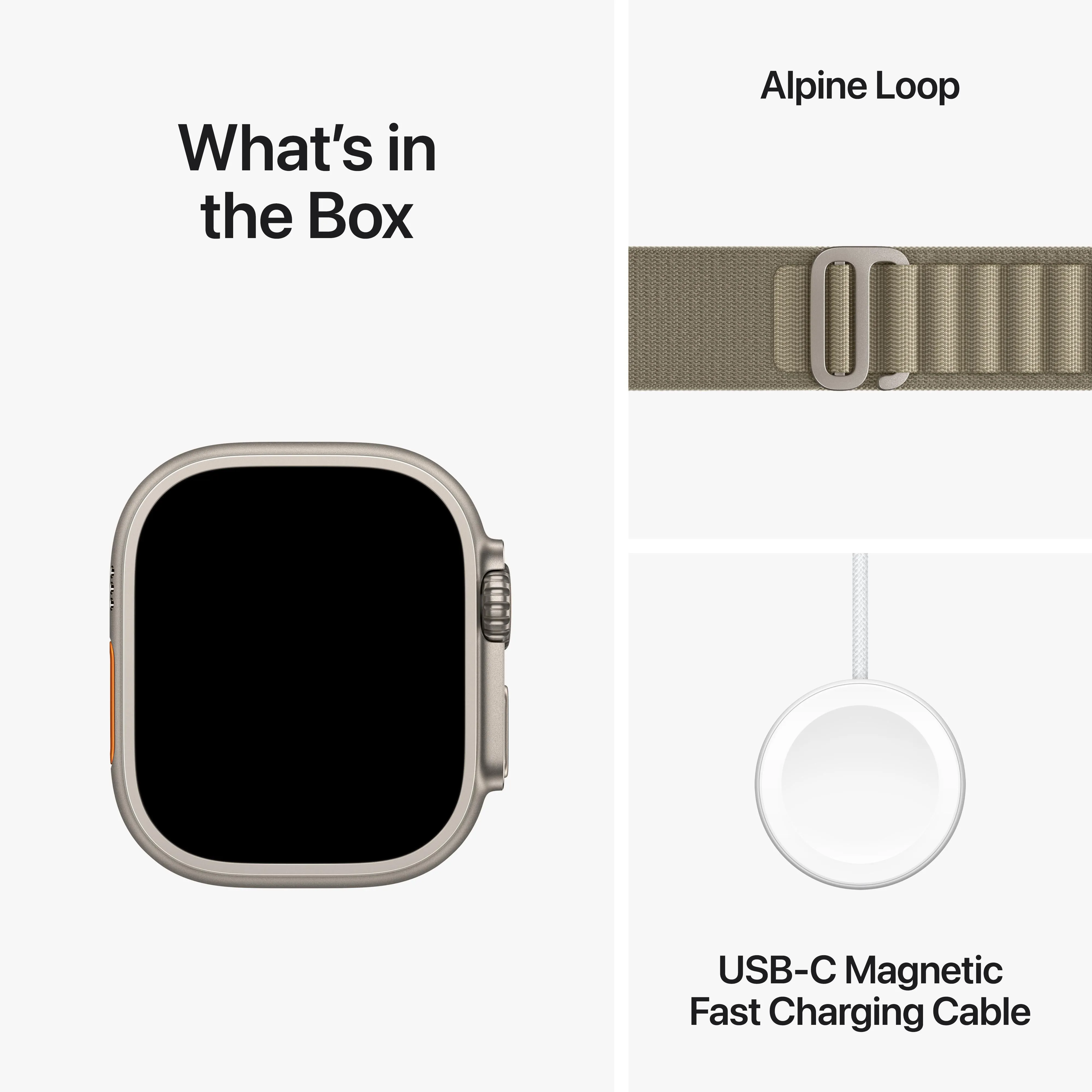 Apple Watch Ultra 2 GPS   Cellular 49mm Titanium Case with Olive Alpine Loop - Medium