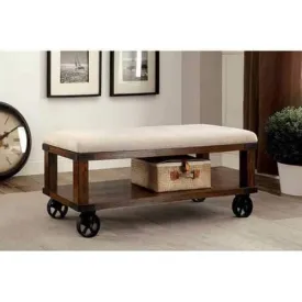 Broadus Iv Industrial Design Bench , Light Oak