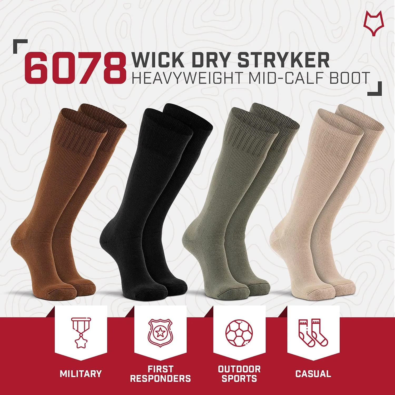 Fox River Wick Dry Socks for Men Extra Cushioned Mid Calf Boot Socks