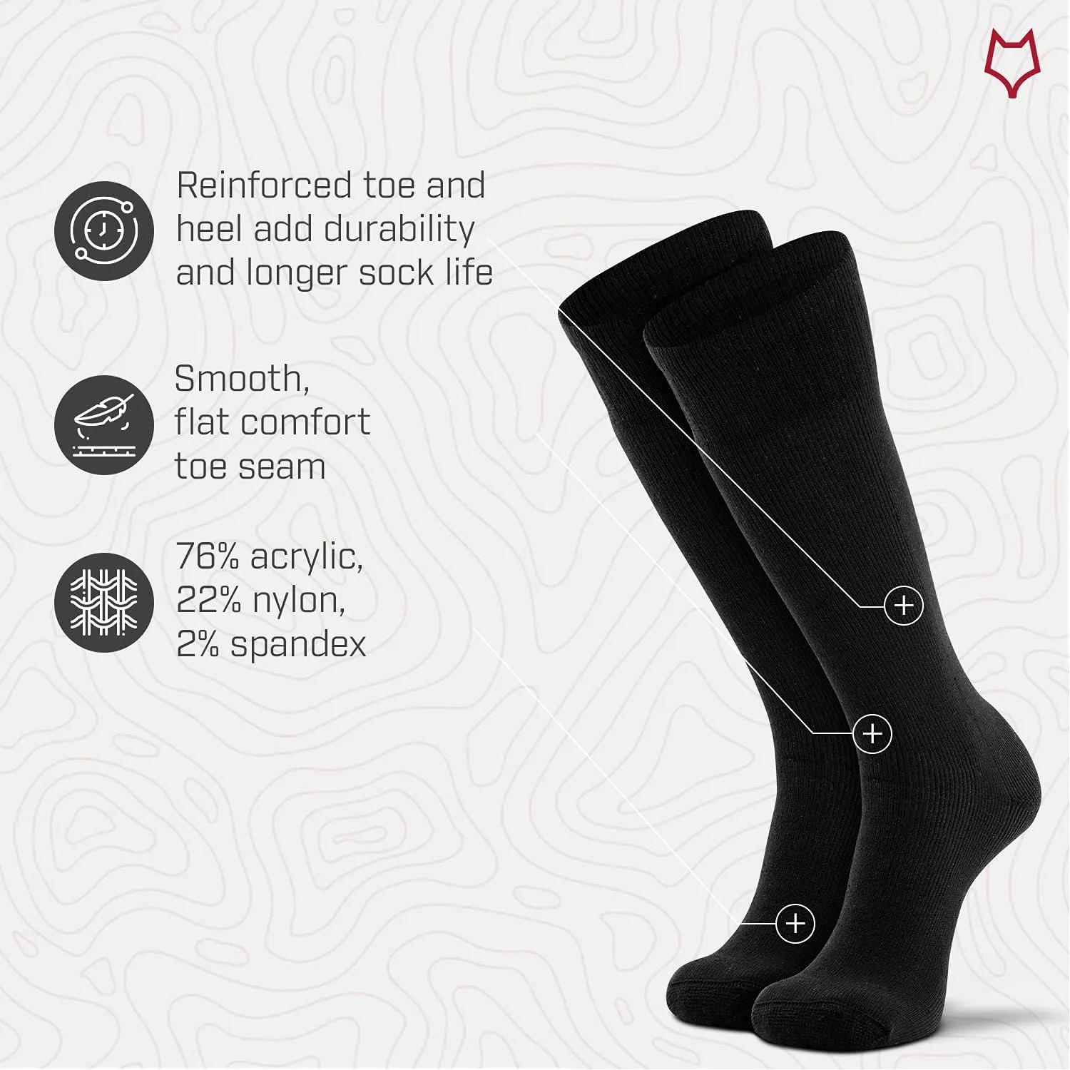Fox River Wick Dry Socks for Men Extra Cushioned Mid Calf Boot Socks
