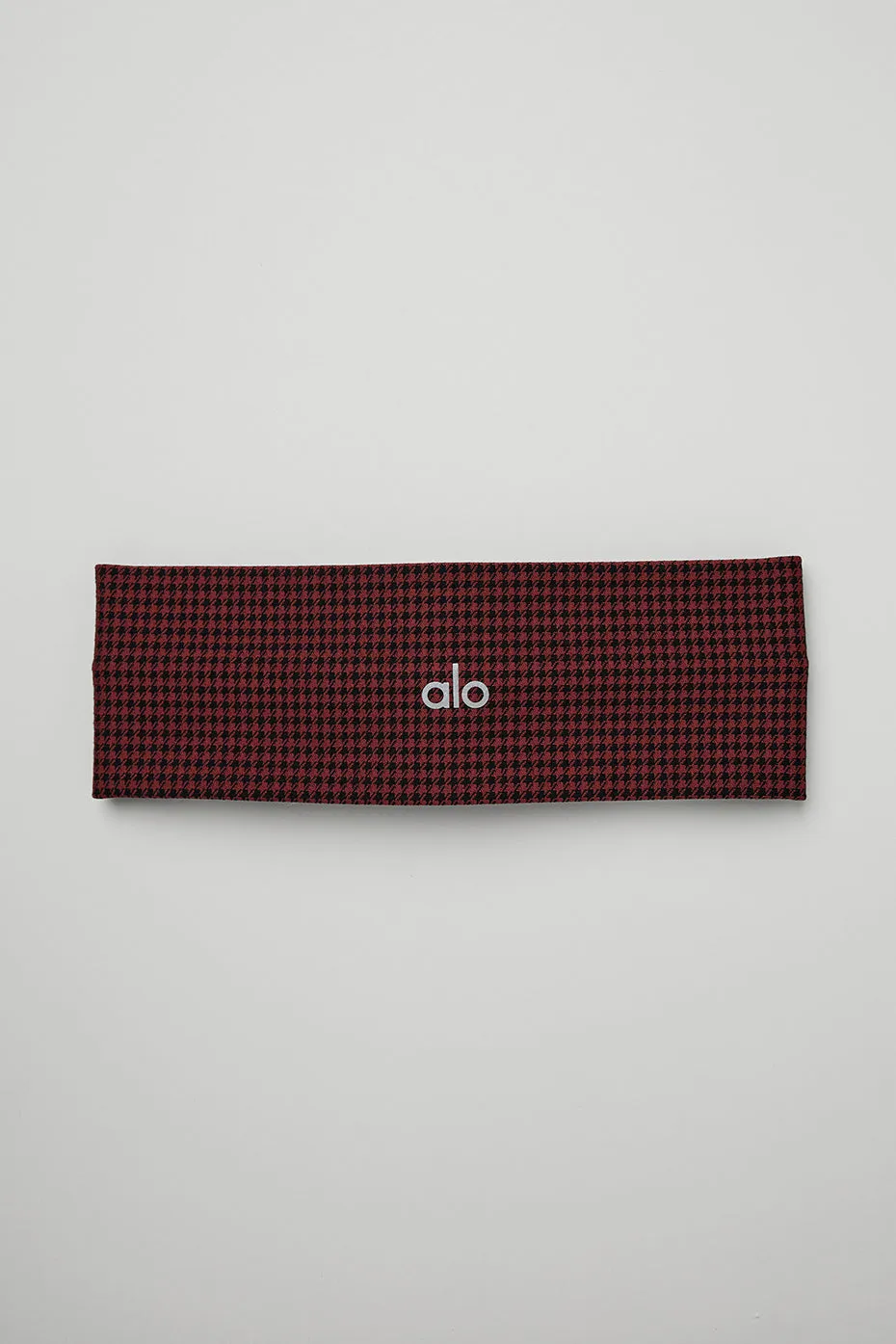Houndstooth Headband - Cranberry/Black