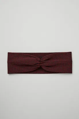 Houndstooth Headband - Cranberry/Black