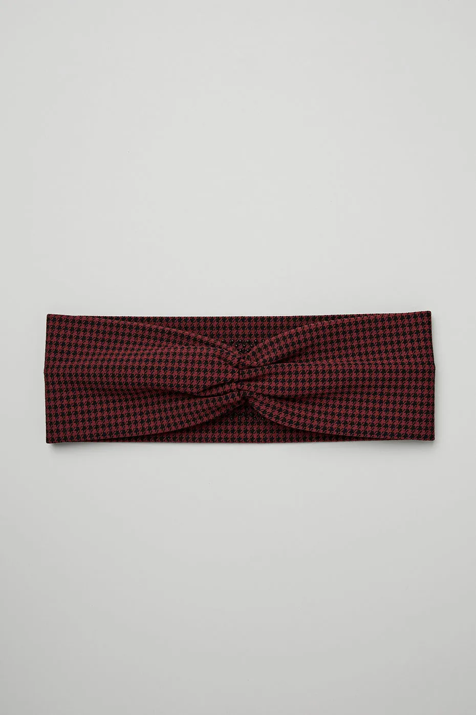 Houndstooth Headband - Cranberry/Black