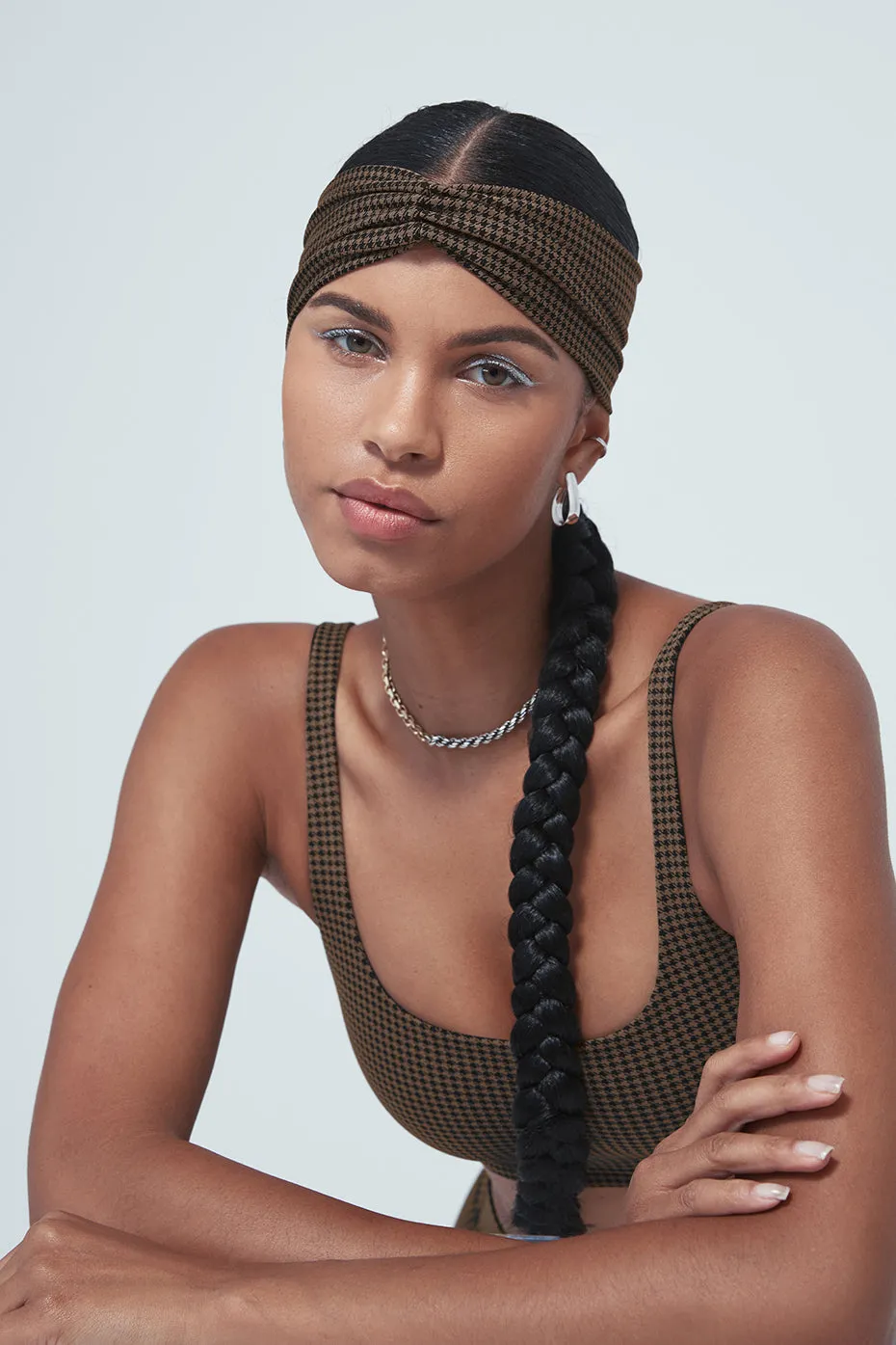 Houndstooth Headband - Hot Cocoa/Black