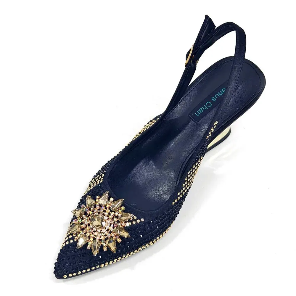 Italian Shoes and Bag Set 2024 – Rhinestone High Heels