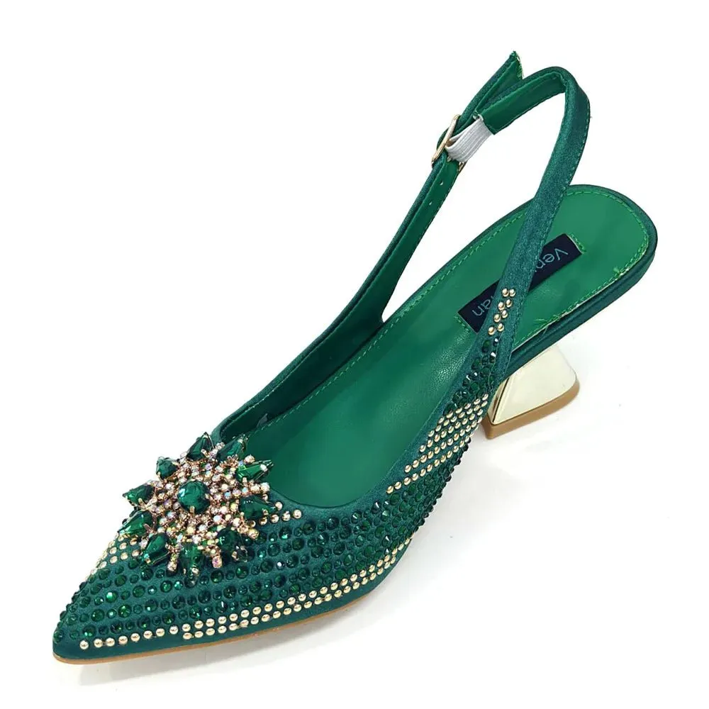 Italian Shoes and Bag Set 2024 – Rhinestone High Heels