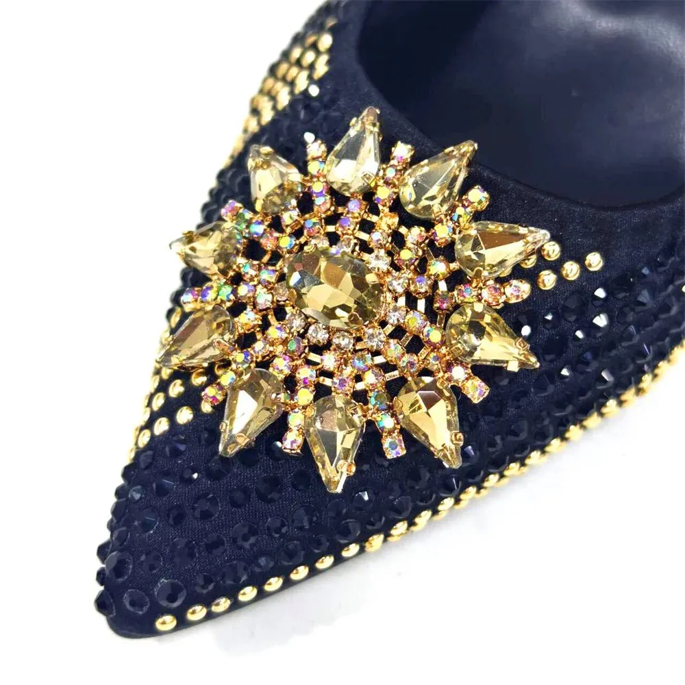 Italian Shoes and Bag Set 2024 – Rhinestone High Heels