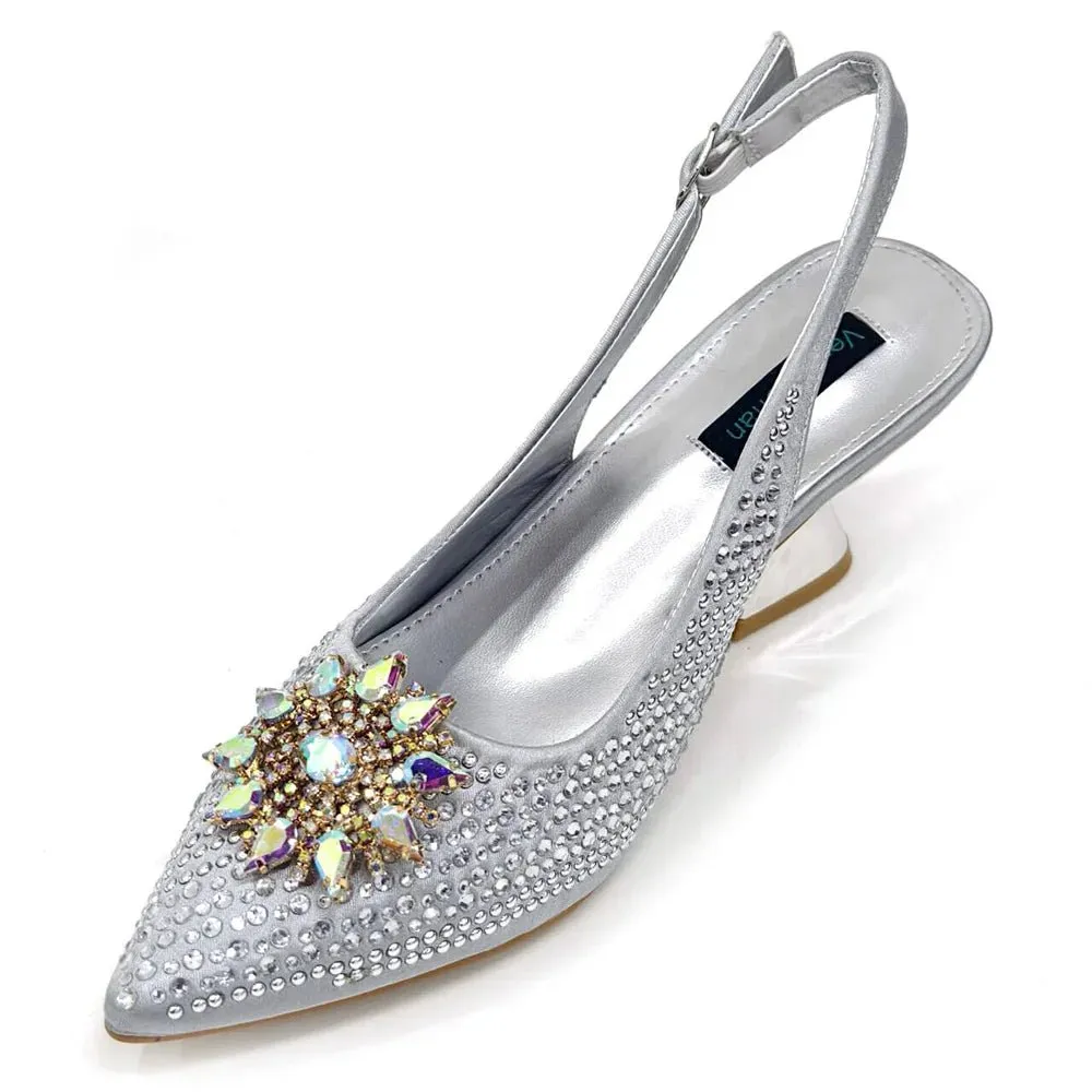 Italian Shoes and Bag Set 2024 – Rhinestone High Heels