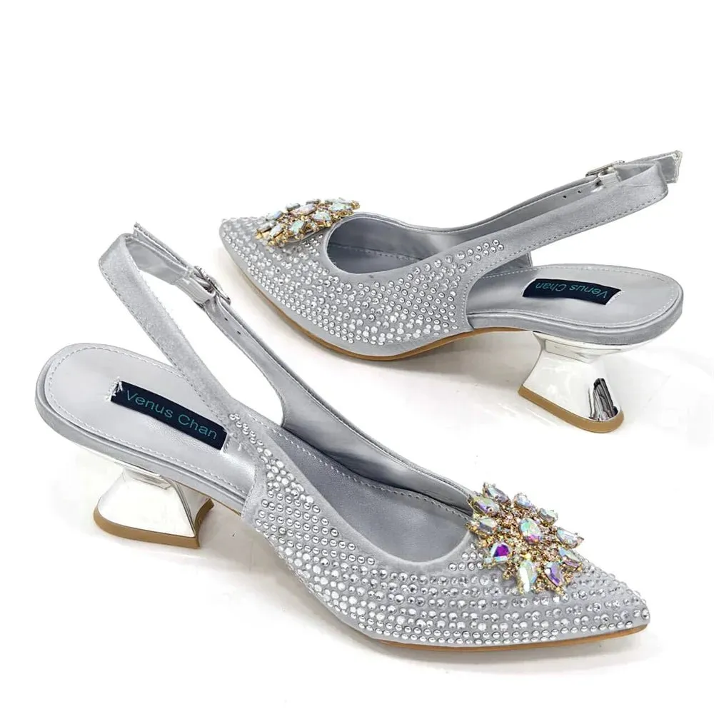 Italian Shoes and Bag Set 2024 – Rhinestone High Heels