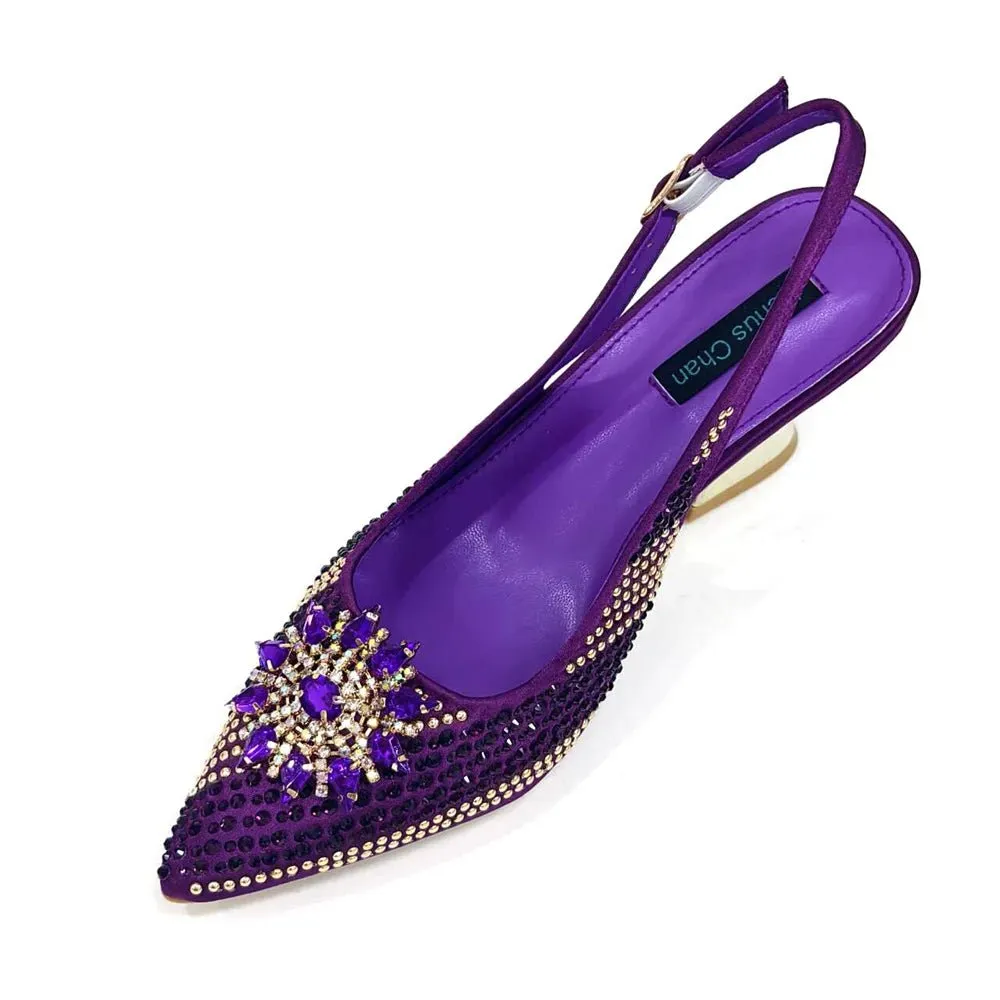 Italian Shoes and Bag Set 2024 – Rhinestone High Heels