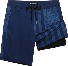 maamgic Mens Swim Trunks with Compression Liner 9 Inch Stretch Quick Dry Swim Shorts with Zipper Pockets Swimwear
