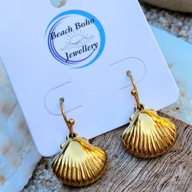 MERMAID SHELLS  18K GOLD  WATERPROOF EARRINGS