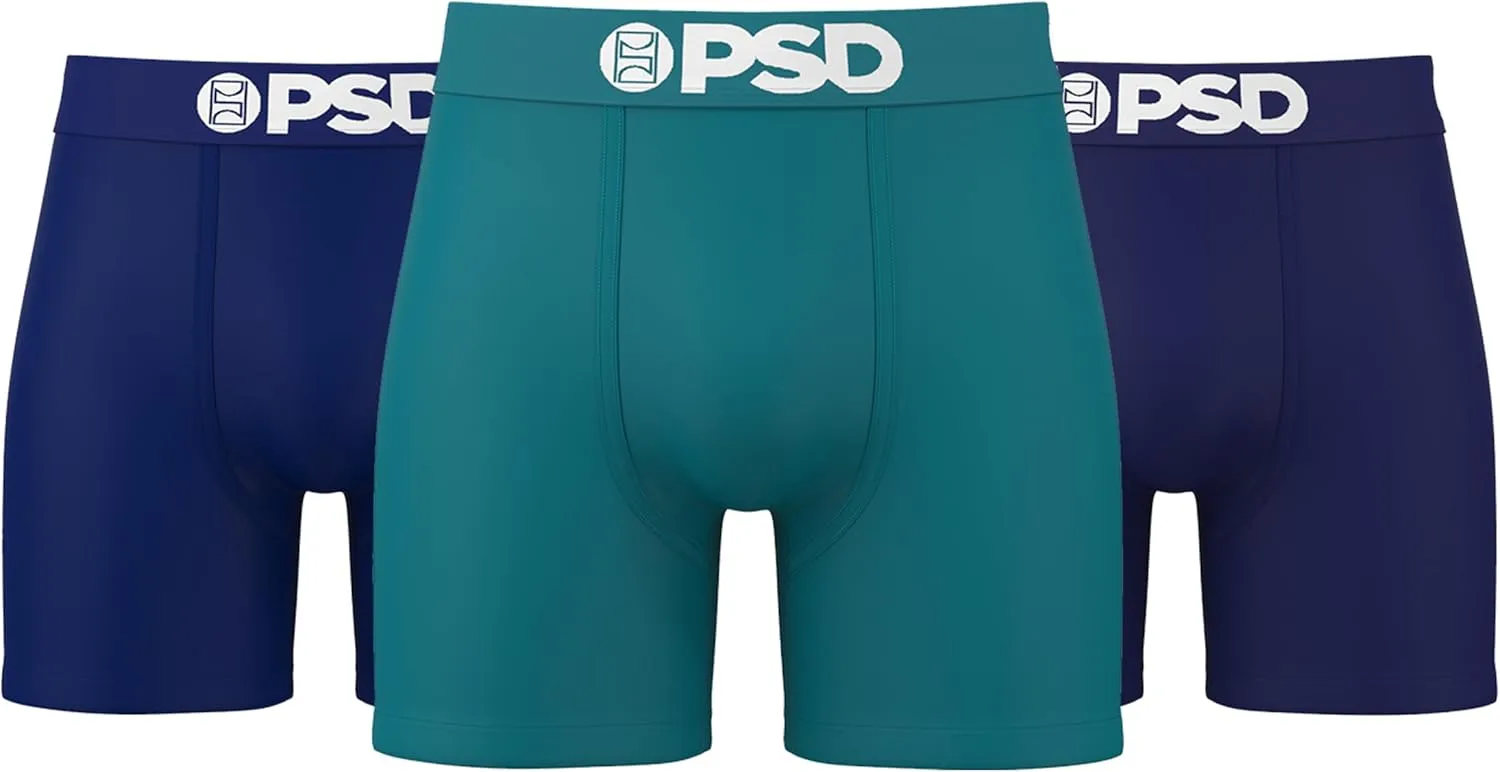 PSD Men's Mid Length Boxer Briefs - 5 Inch Inseam Breathable and Supportive Men's Underwear with Moisture-Wicking Fabric