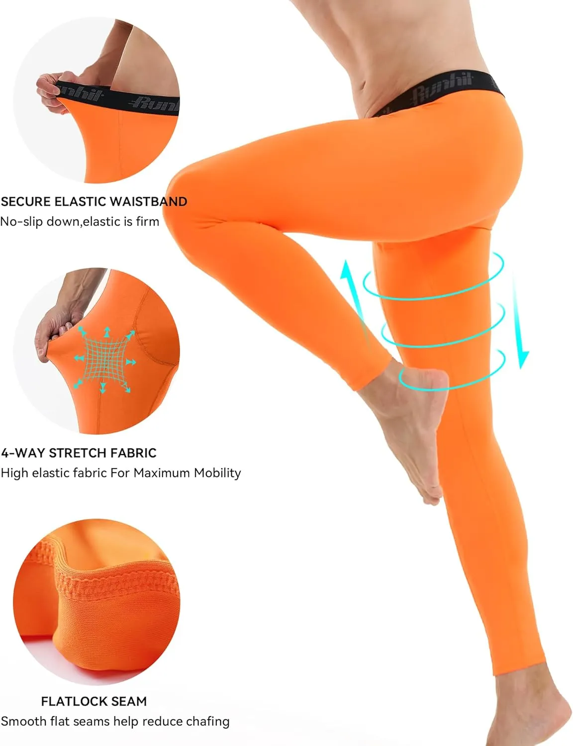 Runhit Men??s Compression Pants Running Tights Workout Leggings Athletic Base Layer Pants for Sports Yoga Basketball