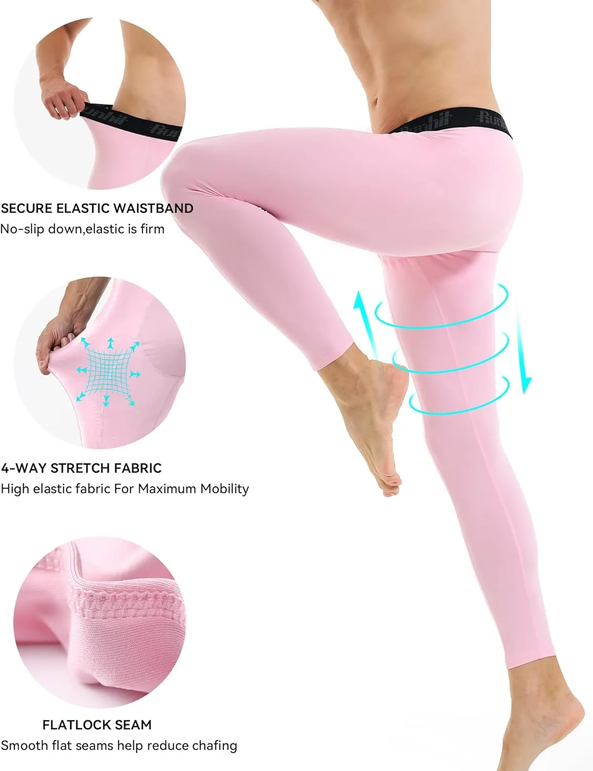 Runhit Men??s Compression Pants Running Tights Workout Leggings Athletic Base Layer Pants for Sports Yoga Basketball