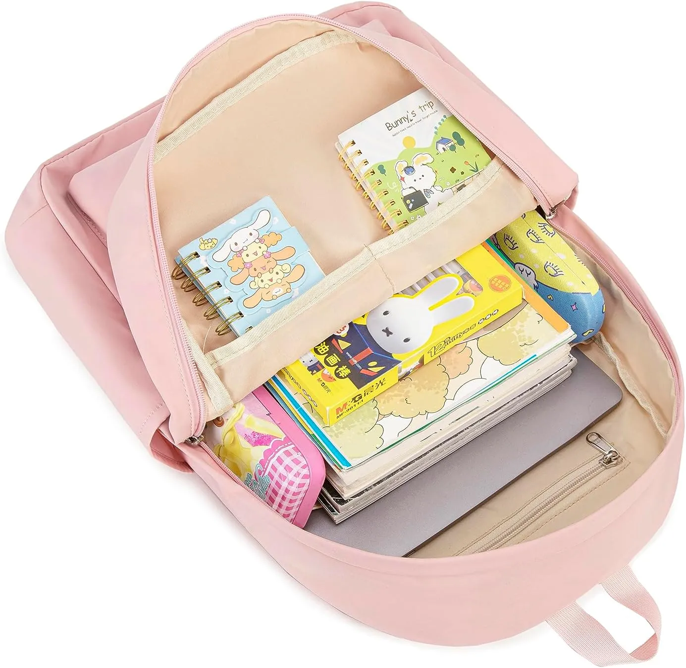 School Backpack for Teen Girls Women Laptop Backpack College Bookbags Middle School Travel Work Commuter Back Pack(Pink)