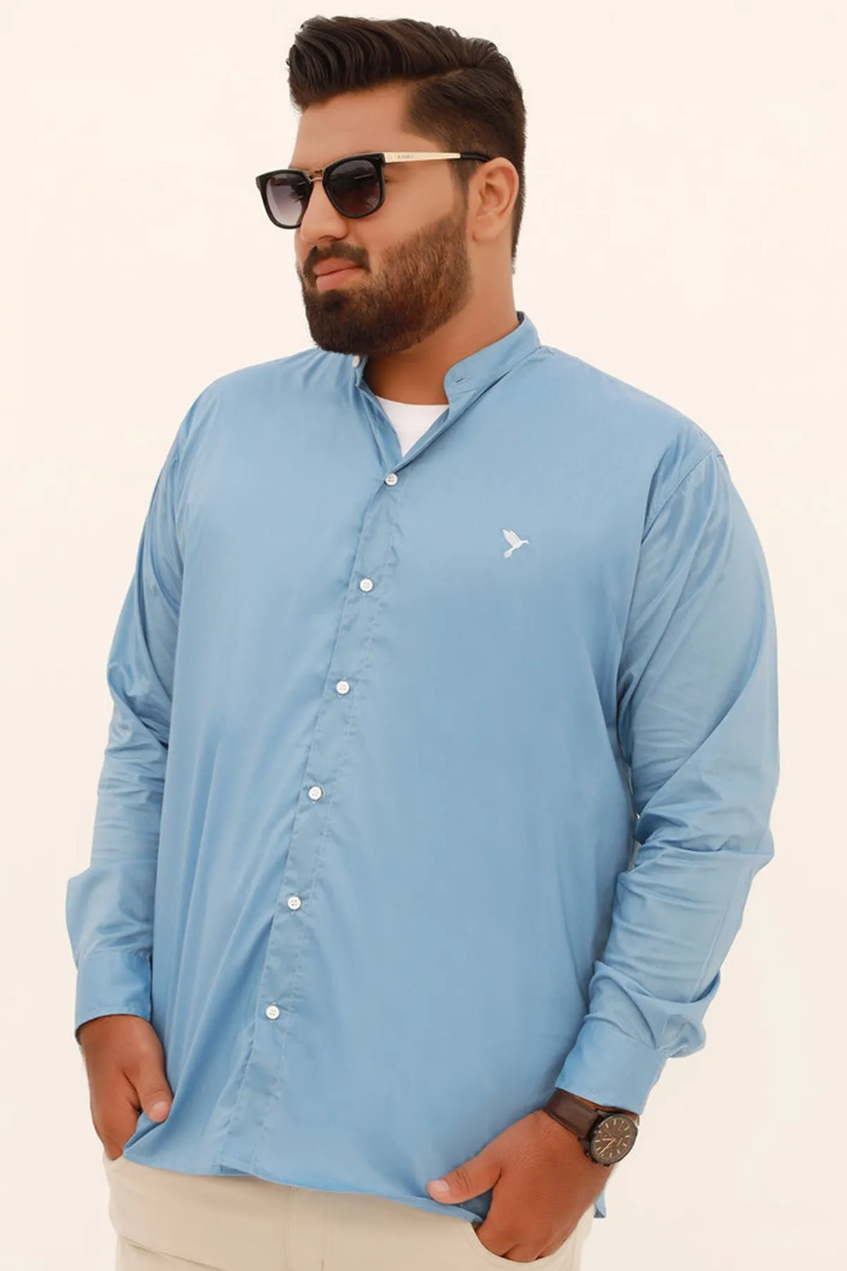 Stellar Blue Button Down Shirt (Plus Size) - S22 - MS0050P