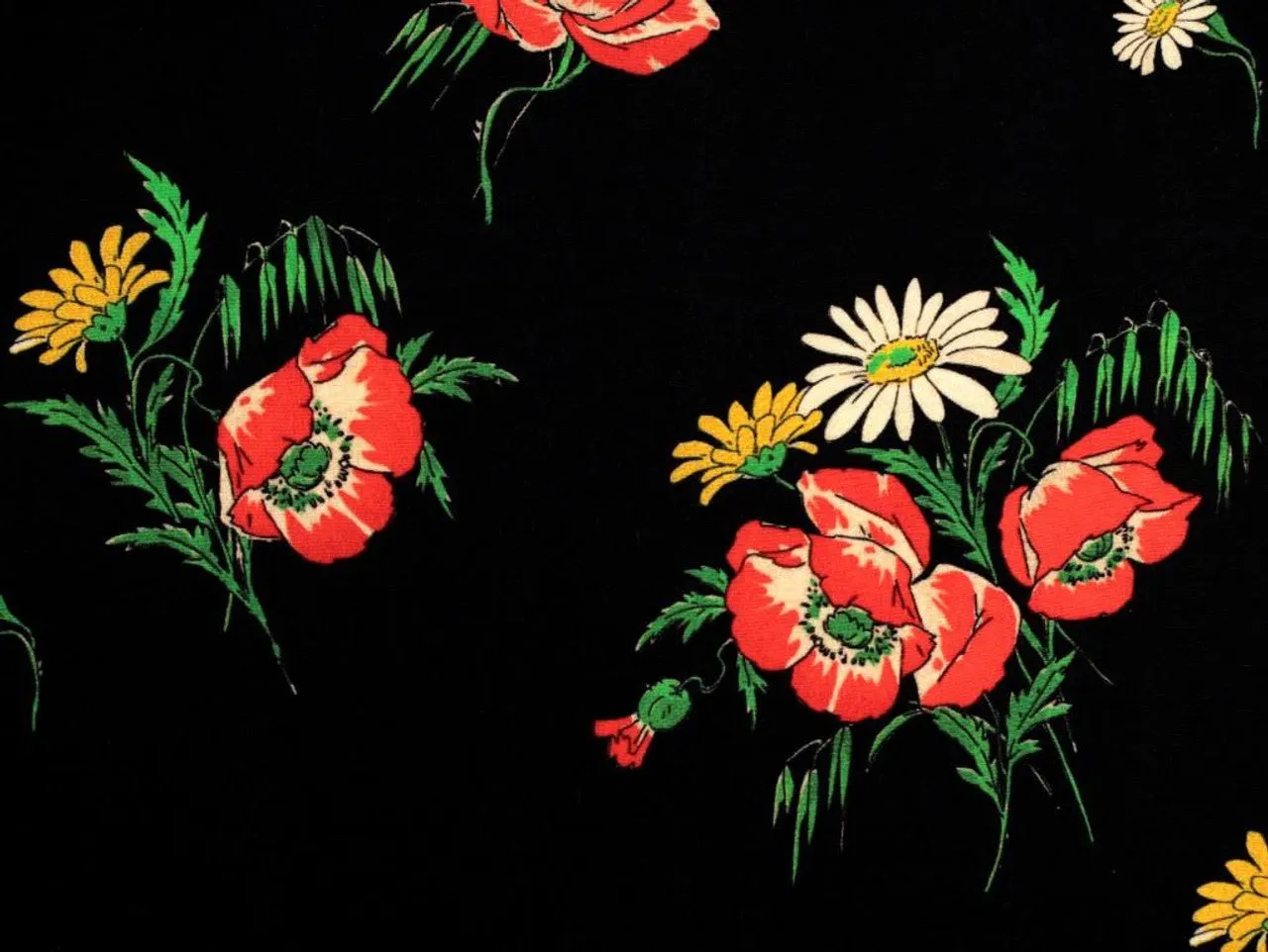 Viscose Crepe - Poppy Floral - Fabric Godmother