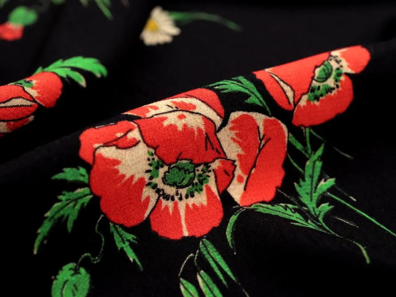 Viscose Crepe - Poppy Floral - Fabric Godmother