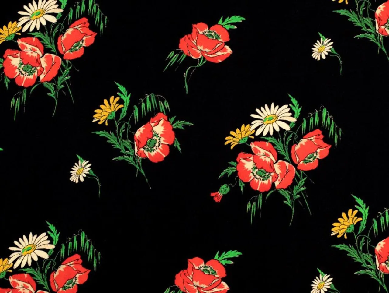 Viscose Crepe - Poppy Floral - Fabric Godmother